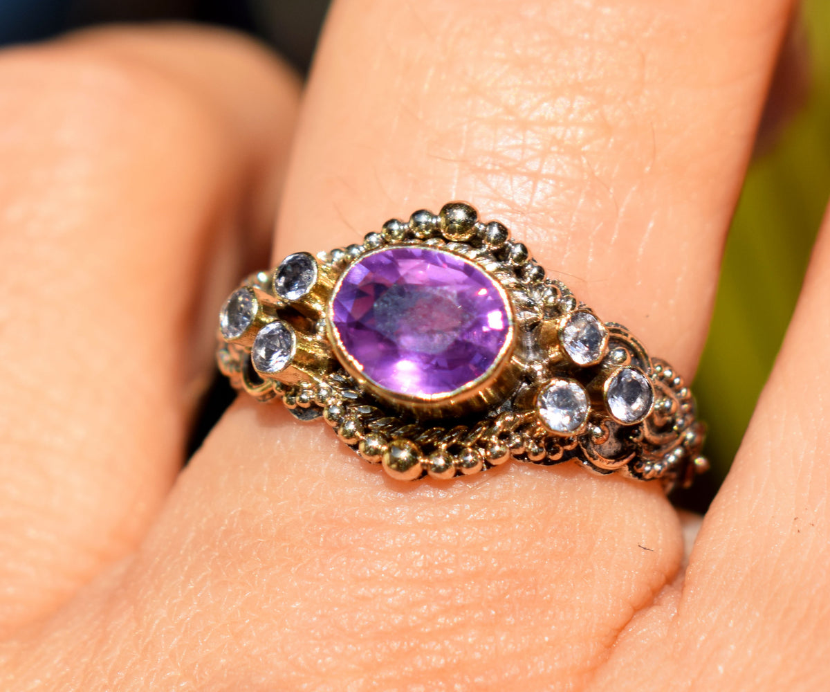 Anillo Azahara Zafiro Rosado