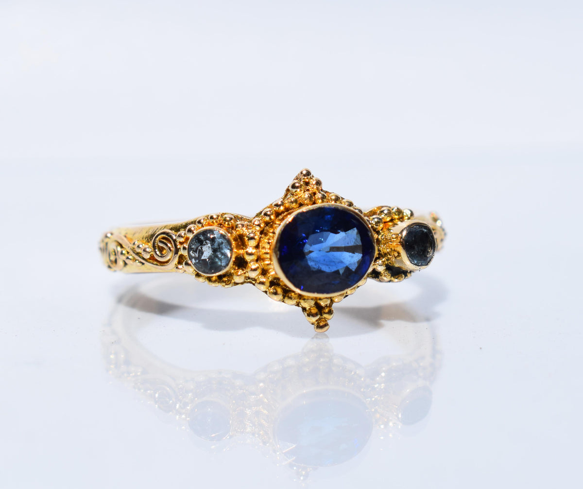 Anillo Roma Gold Zafiro