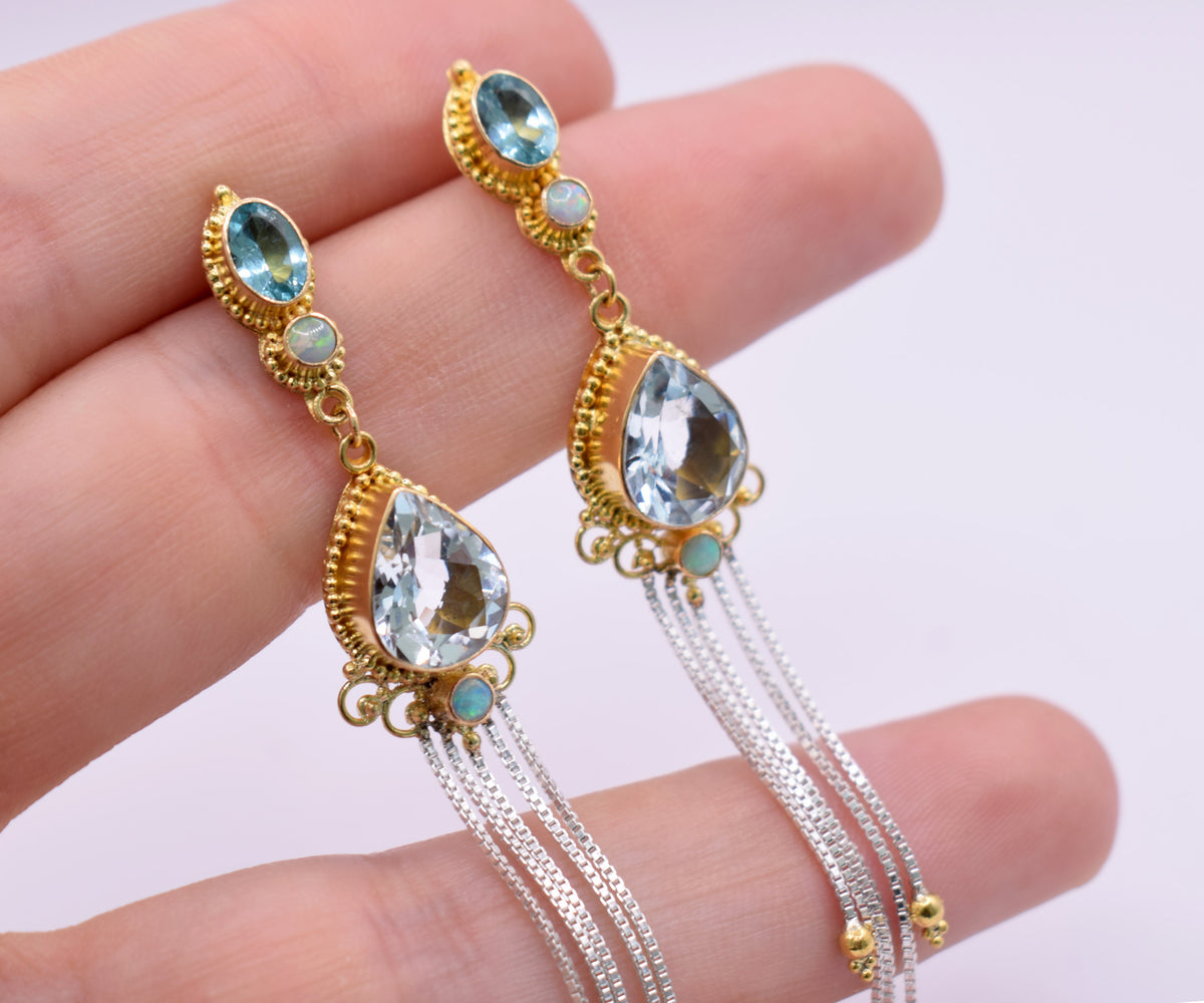 Aros magic Rain Aguamarinas