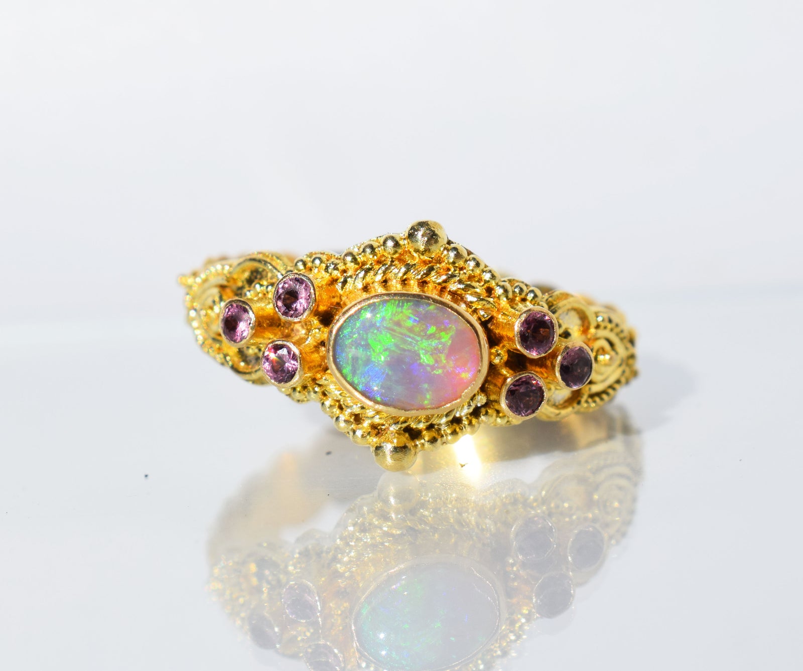 Anillo Azahara gold Opalo