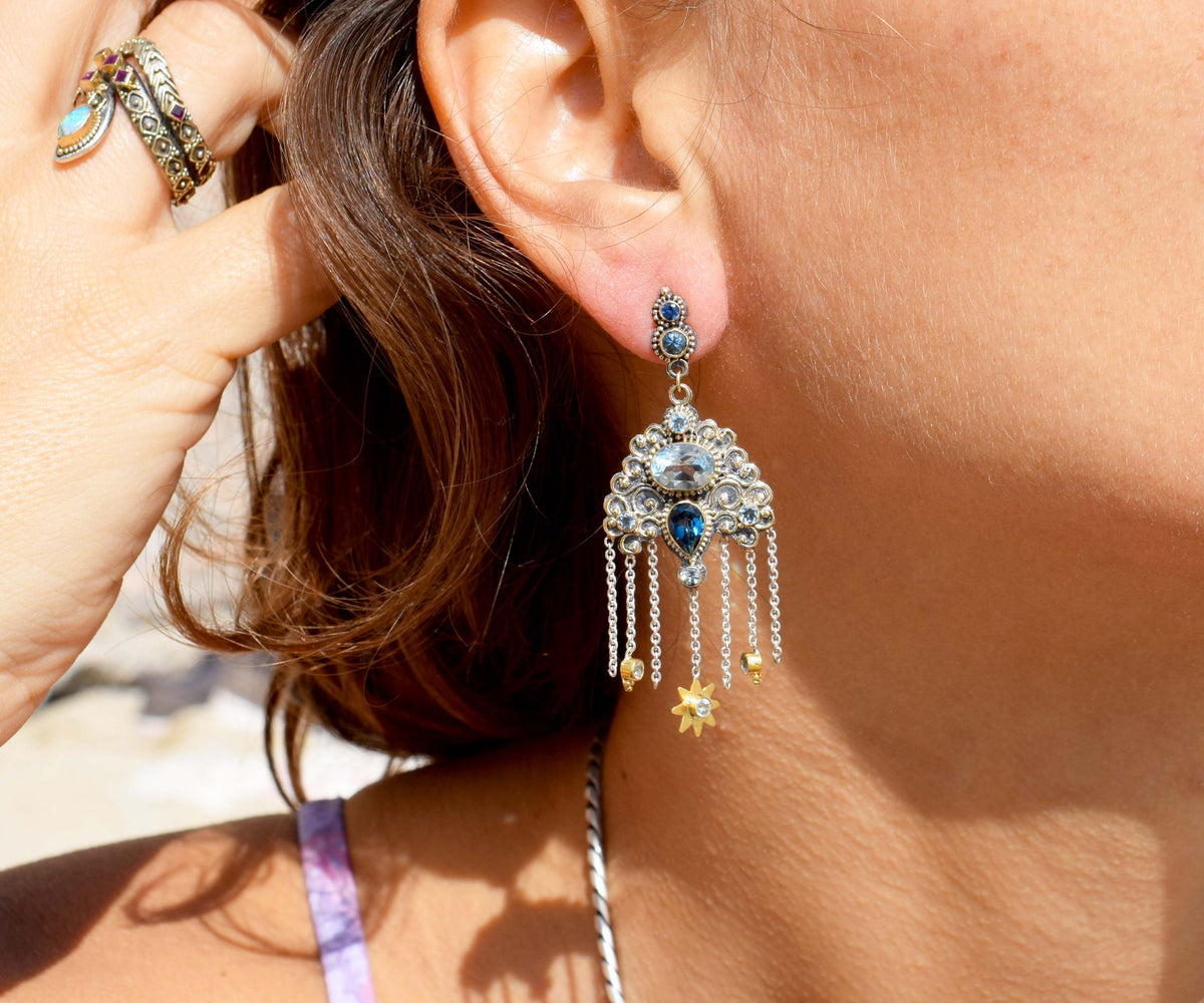 Aros Lluvia de estrellas Topacios