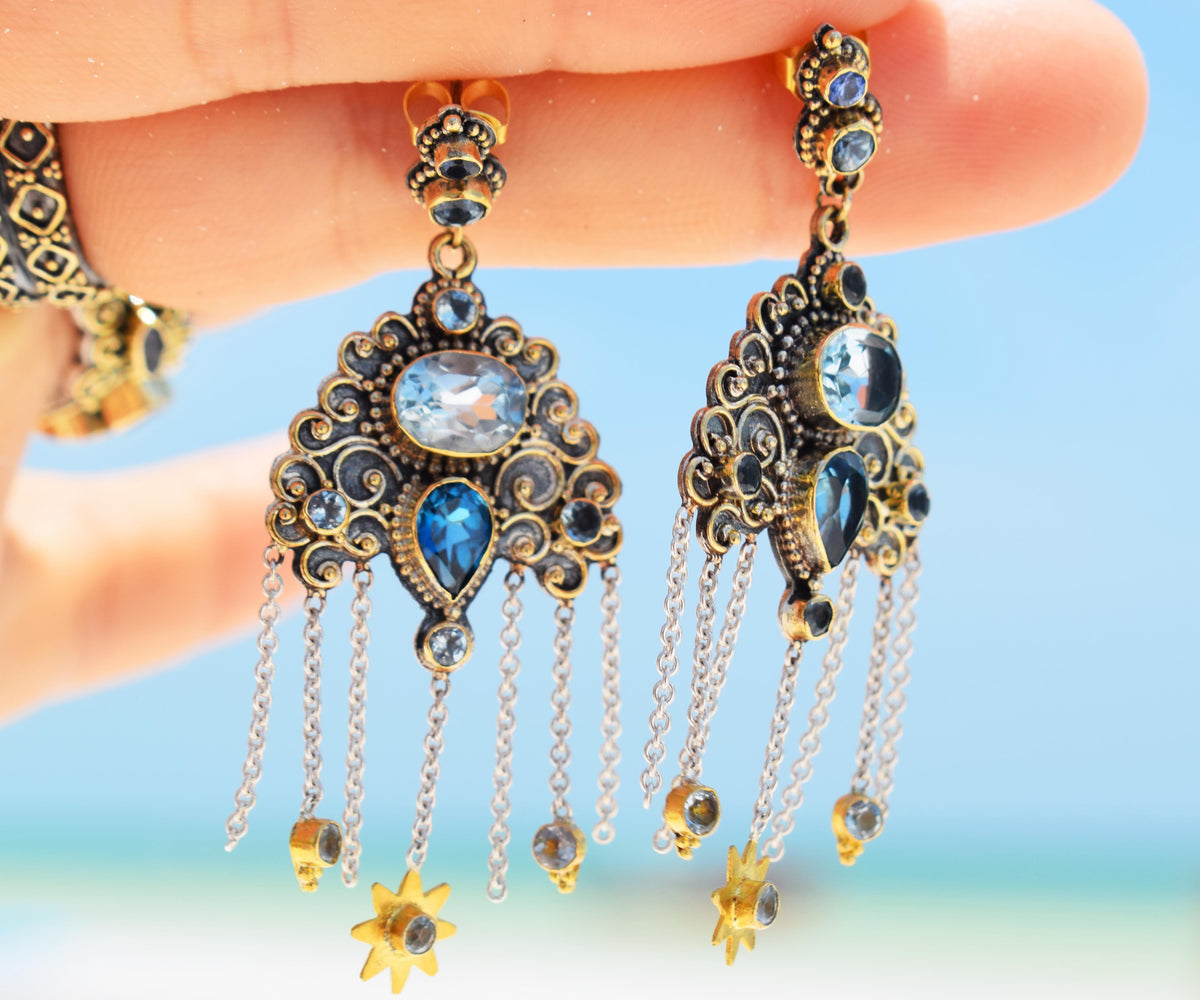 Aros Lluvia de estrellas Topacios