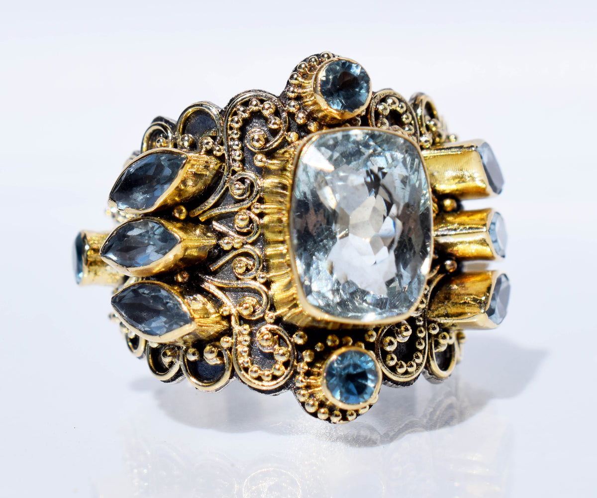 Anillo Forest Aguamarina