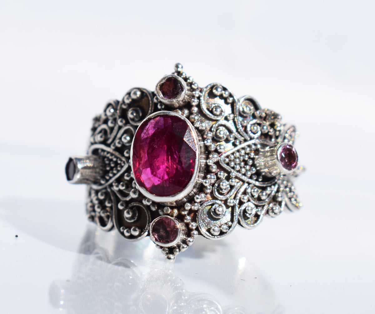 Anillo Lotus Turmalina