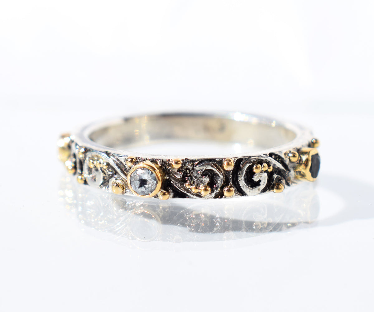 Anillo Basic Tallado Aguamarina