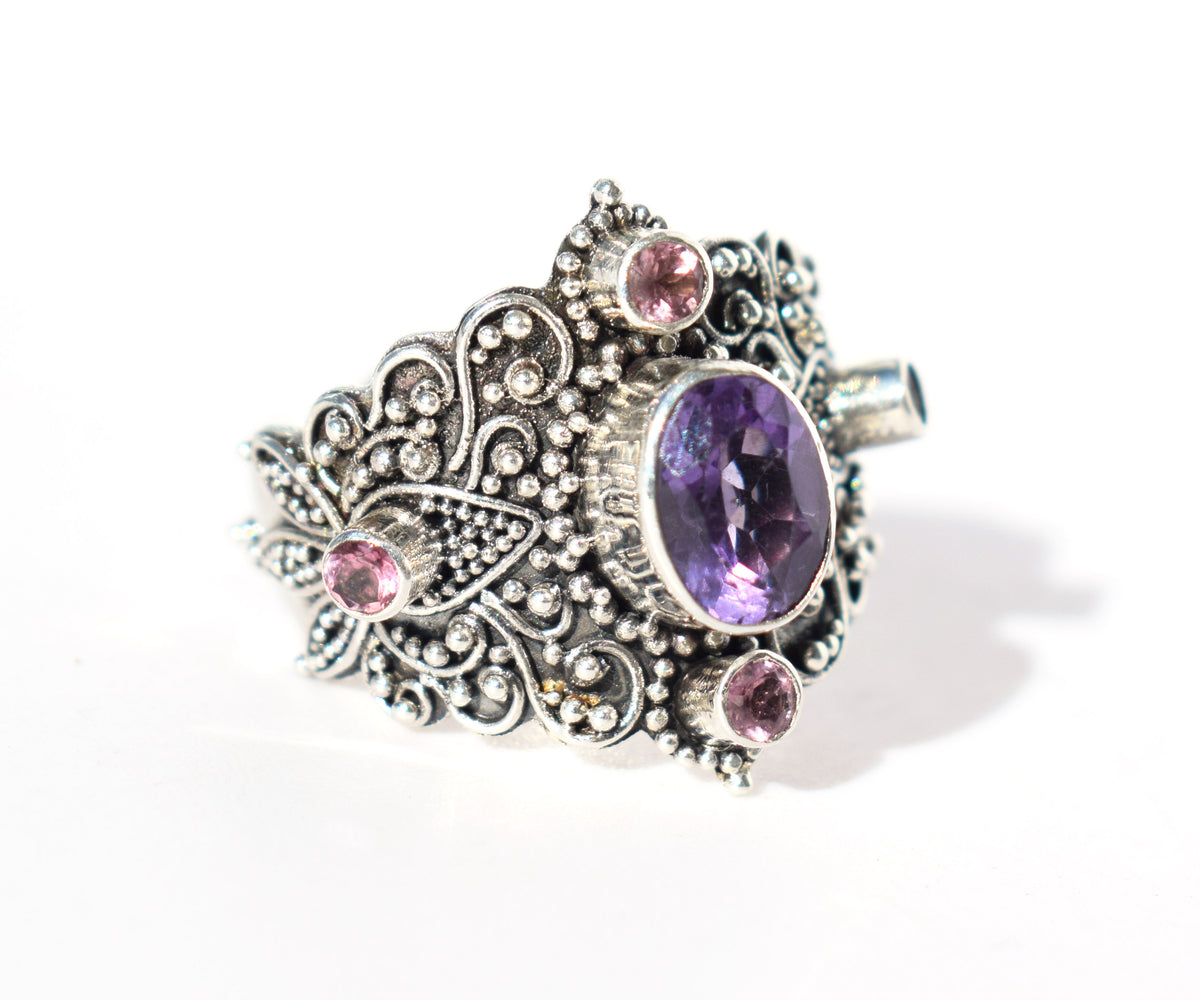 Anillo Lotus Amatista