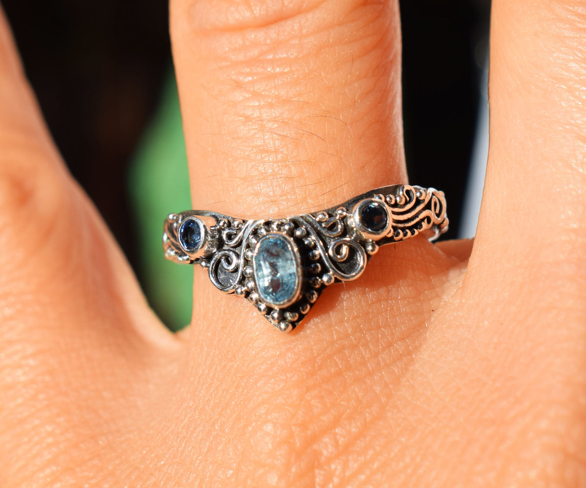 Anillo Fusión Aguamarina