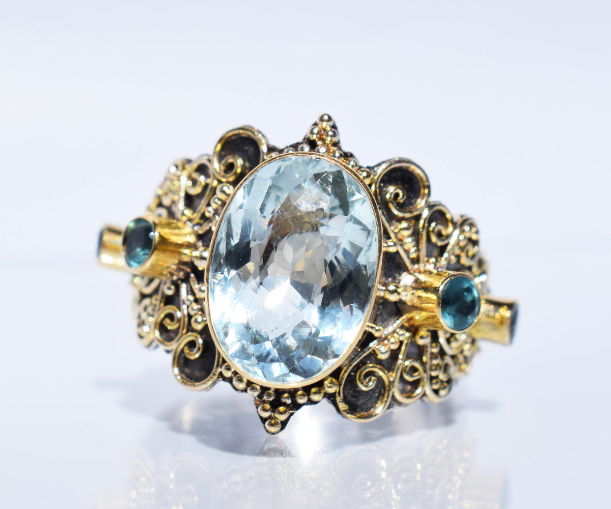 Anillo Ocean Aguamarina