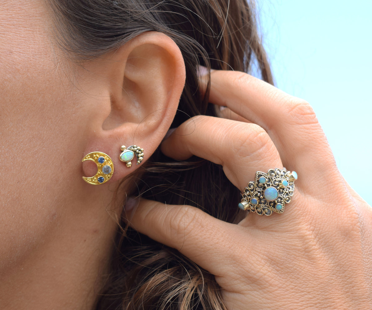 Aros Claro de Luna Zafiros