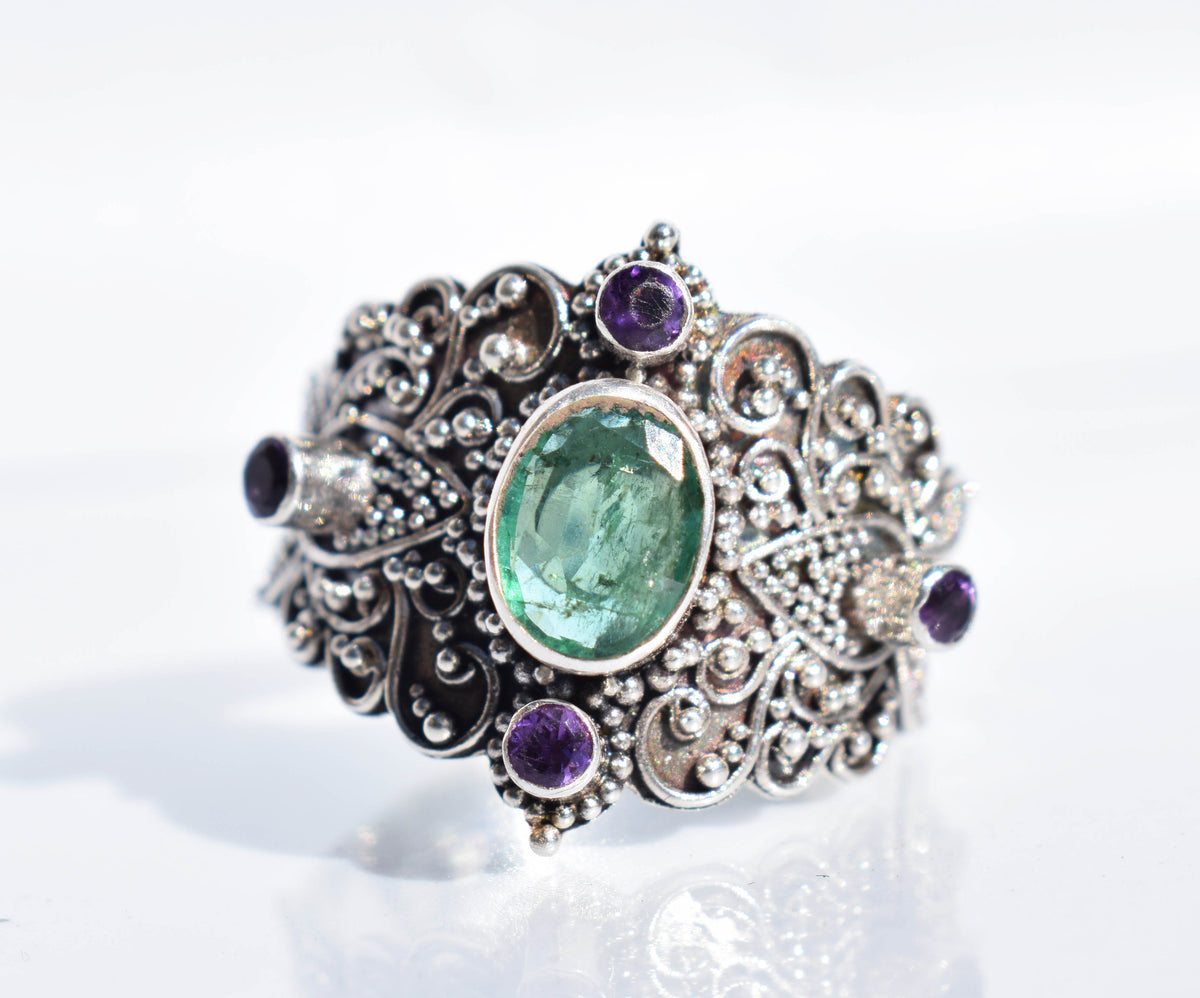 Anillo Lotus Esmeralda