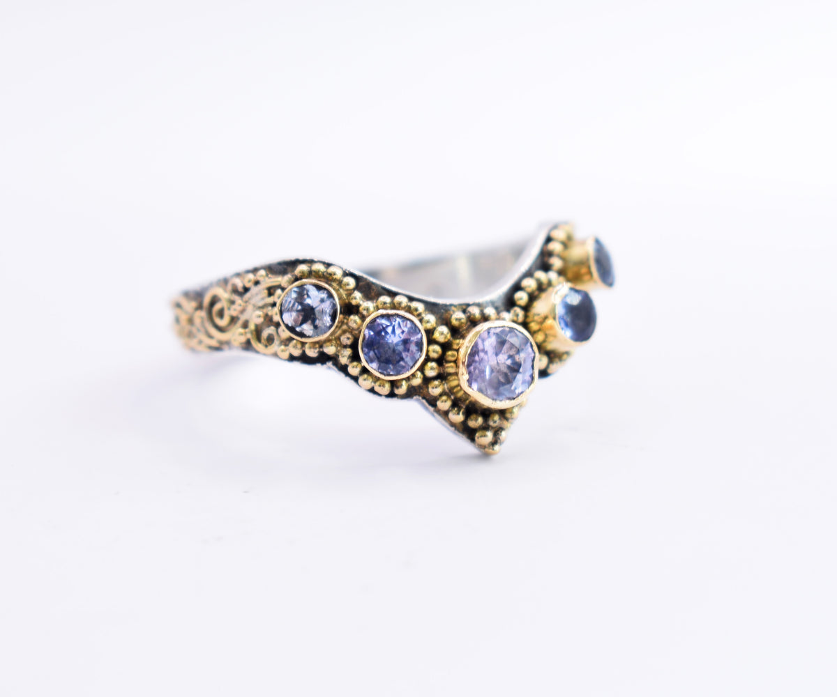 Anillo Fusión tanzanitas