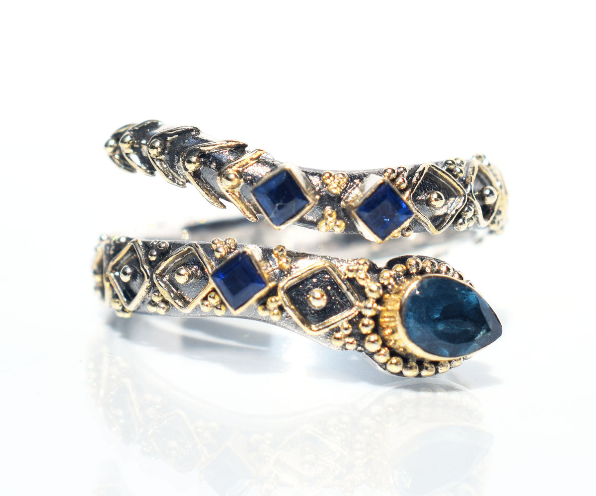 Anillo Kundalini Topacio Zafiro