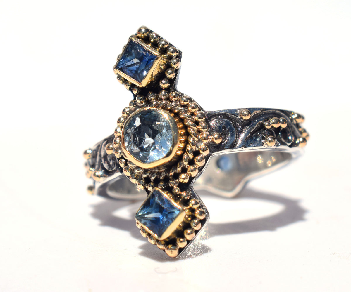 Anillo Orión Aguamarina