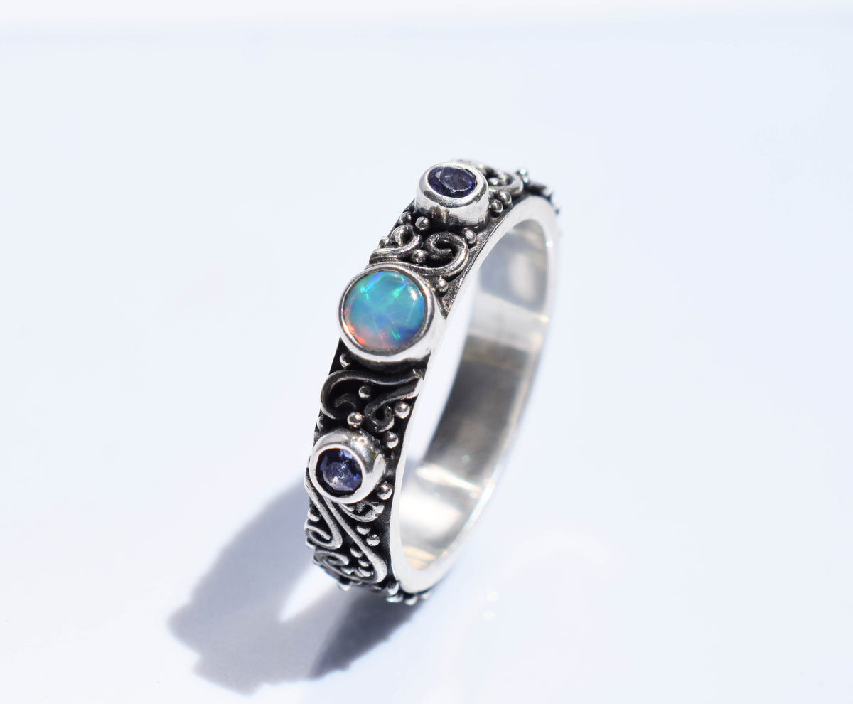 Anillo Basic Ópalo Tanzanitas