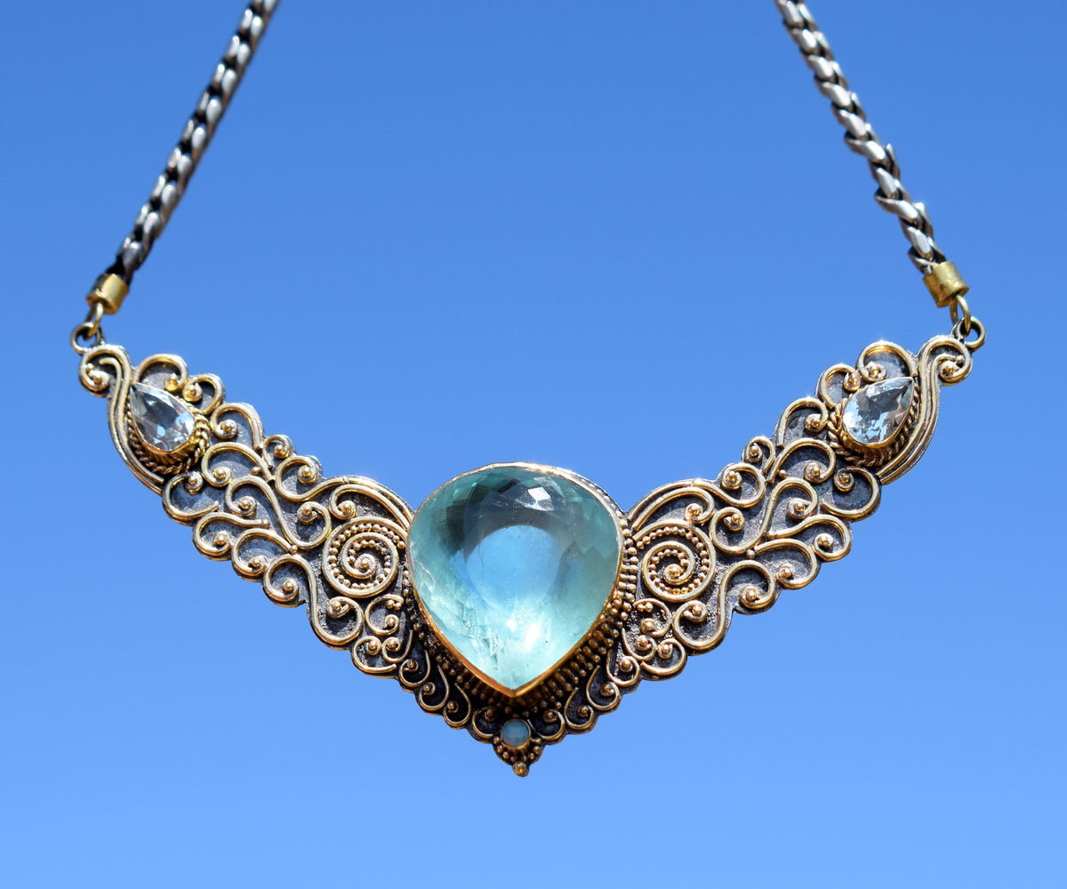 Collar Angel Wings Aguamarina