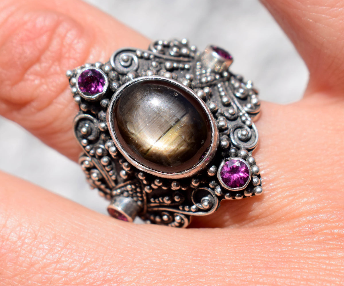 Anillo Lotus Zafiro Estrella