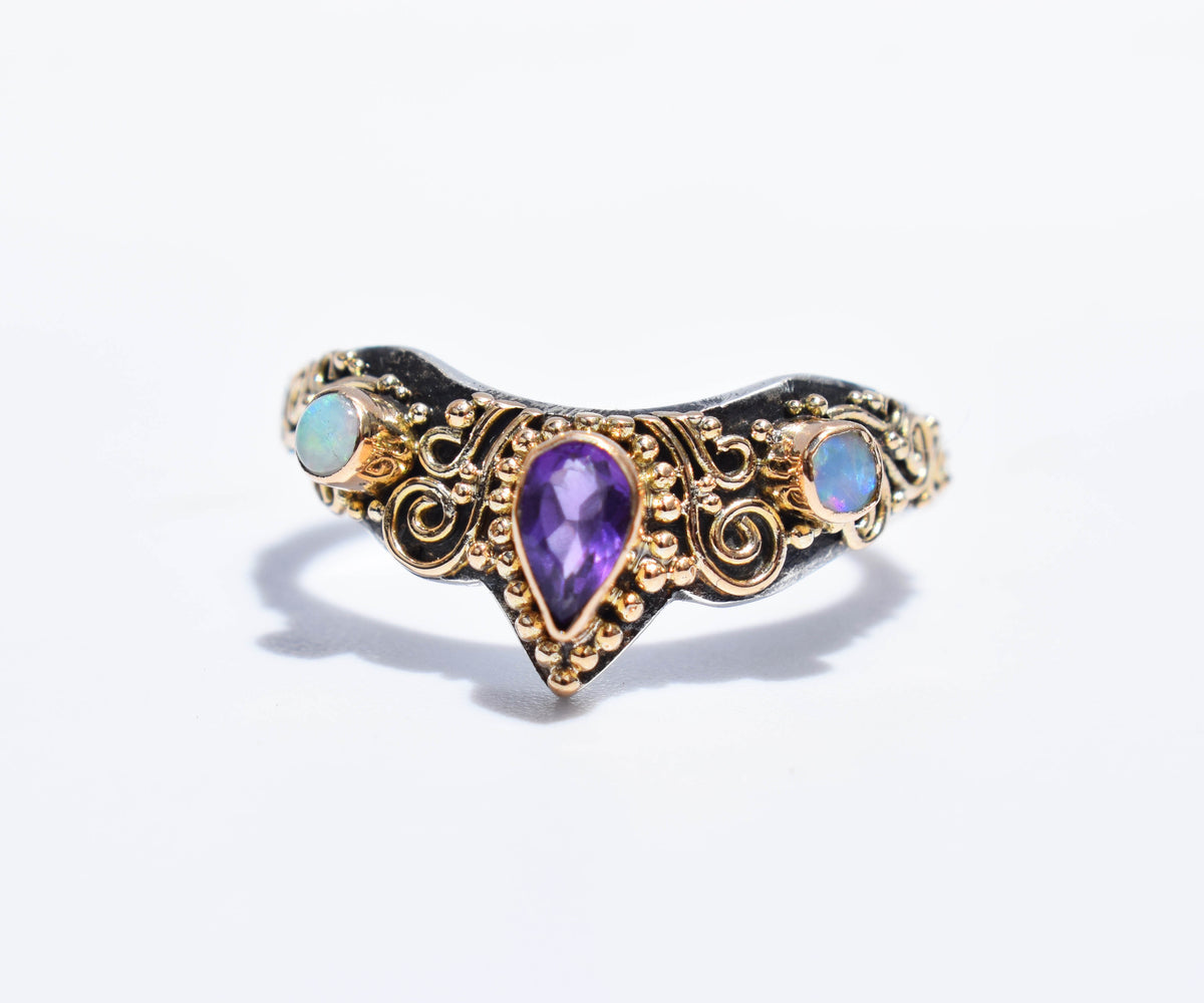 Anillo Fusión Amatista Ópalo