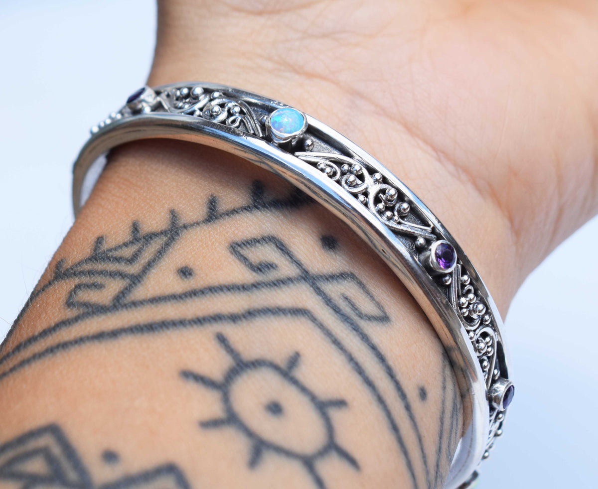 Pulsera  Basic Opalos Amatistas