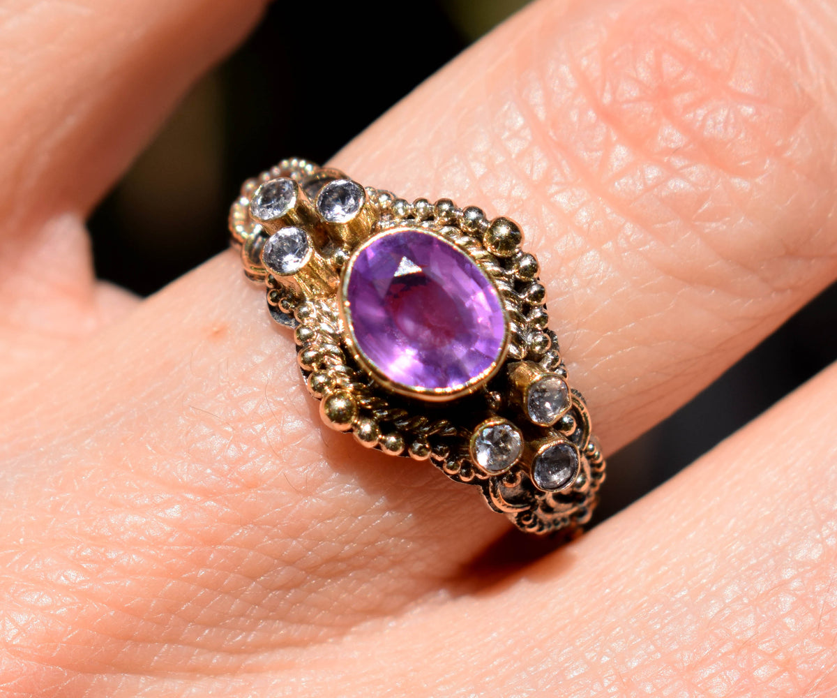 Anillo Azahara Zafiro Rosado