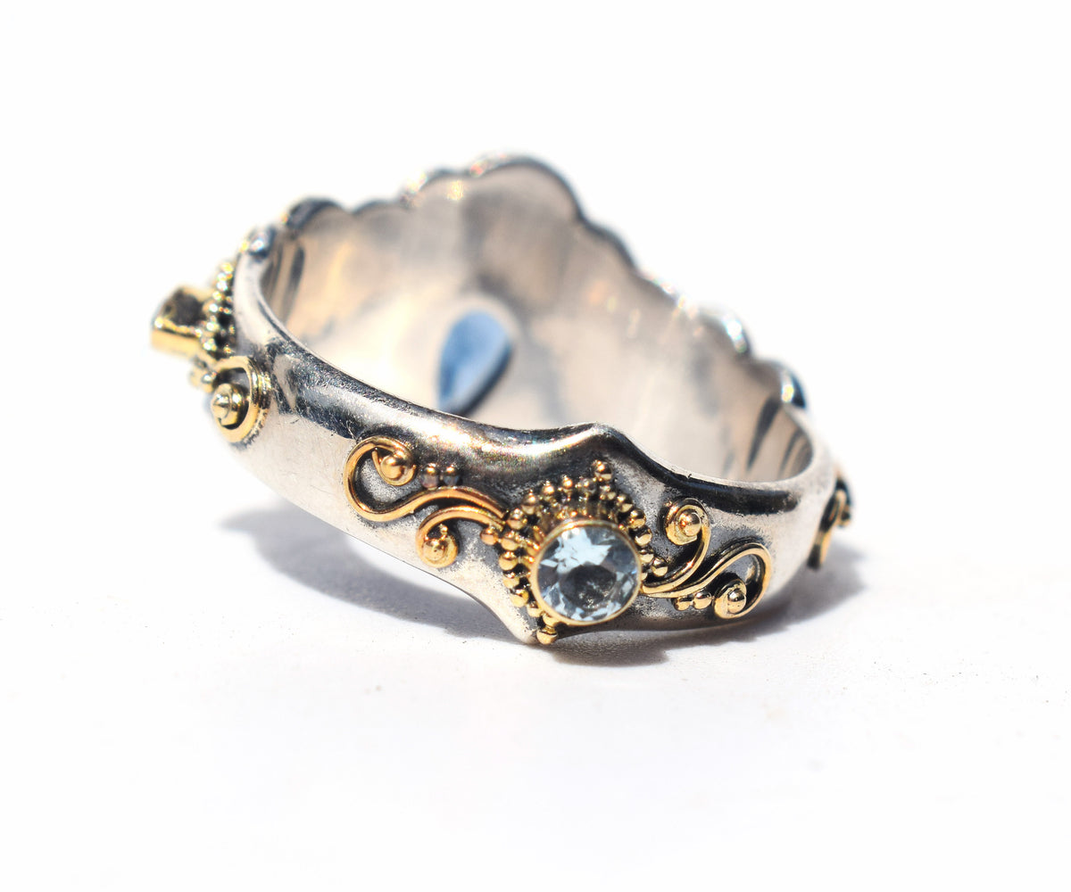 Anillo Magic Lotus Zafiro