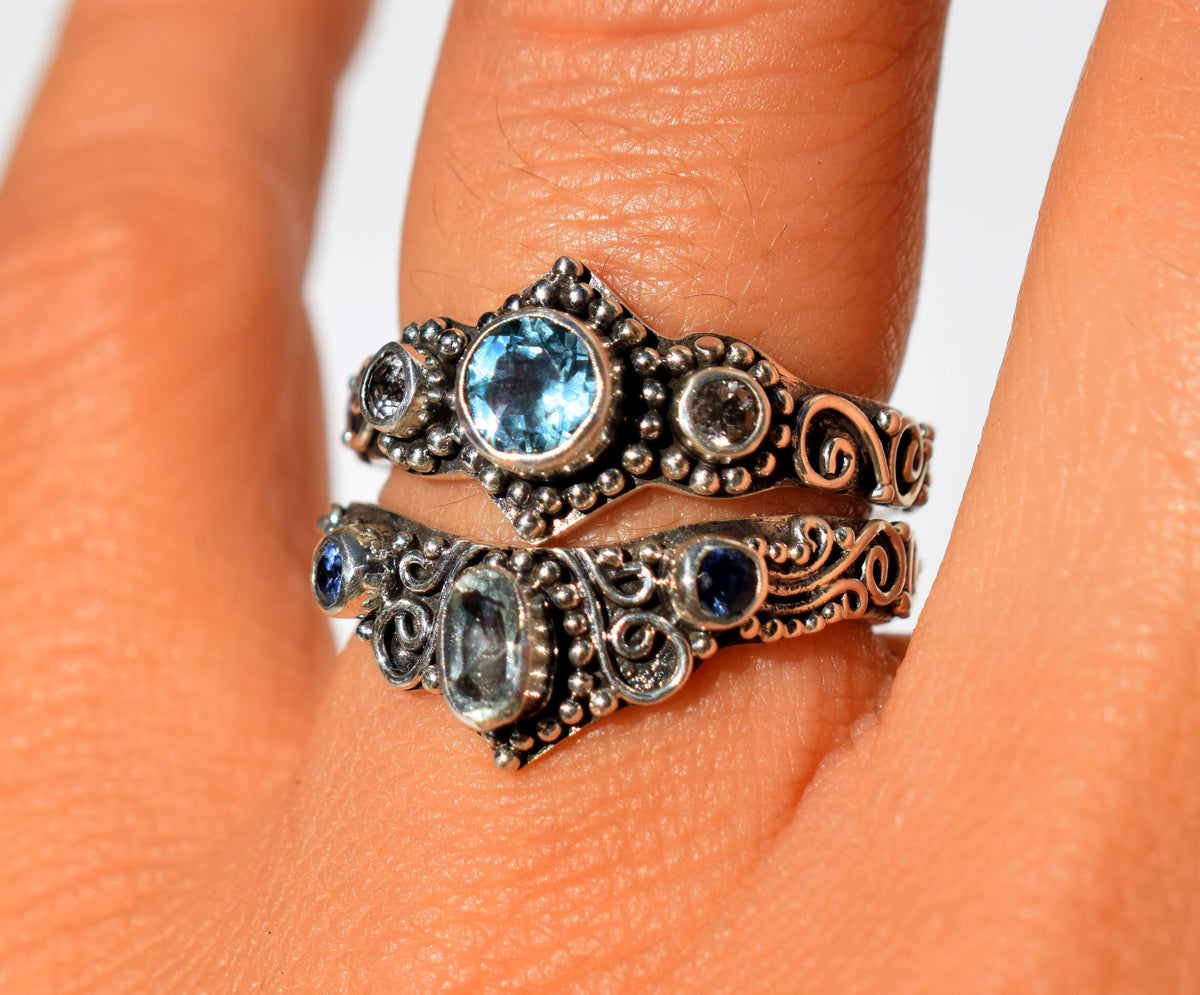 Anillo Fusión Aguamarina