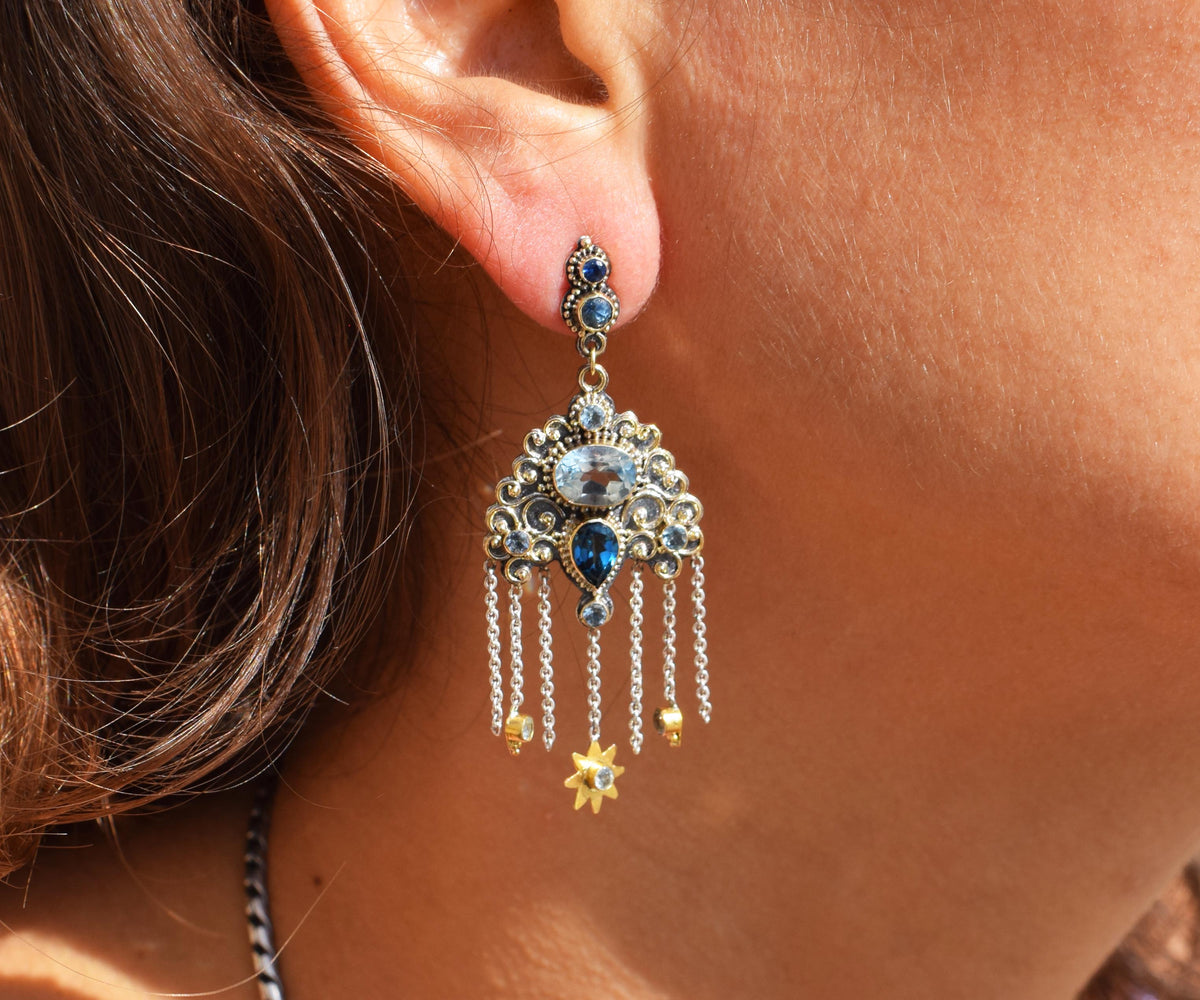 Aros Lluvia de estrellas Topacios