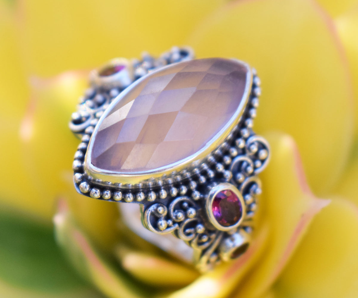 Anillo Ajna Cuarzo Rosa