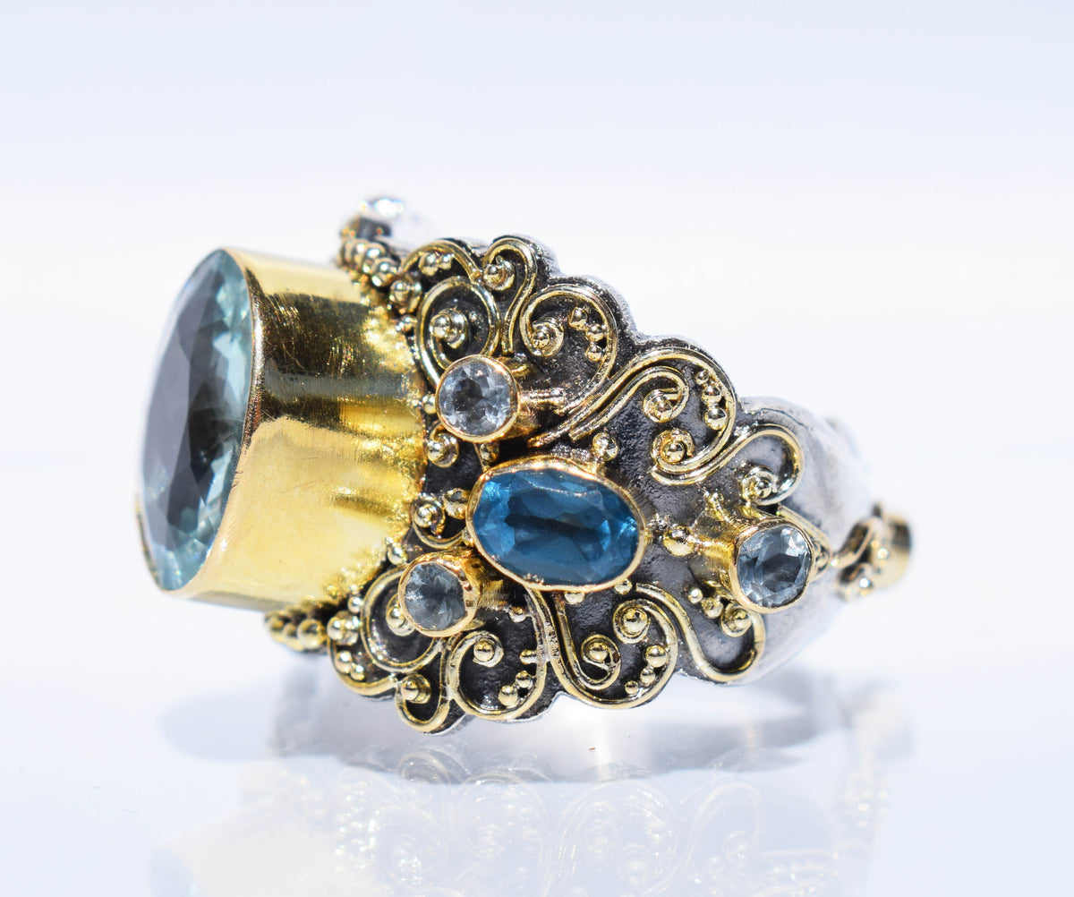 Anillo Sultan Aguamarina