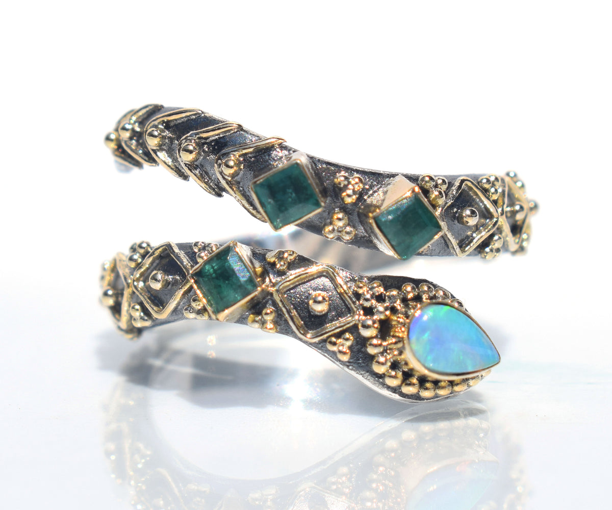 Anillo Kundalini Ópalo Esmeralda