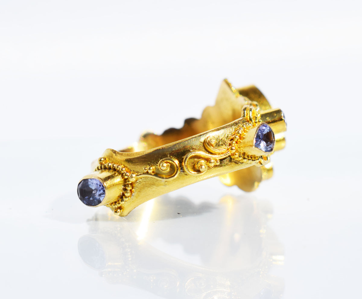 Anillo gold Magic Lotus Tanzanita