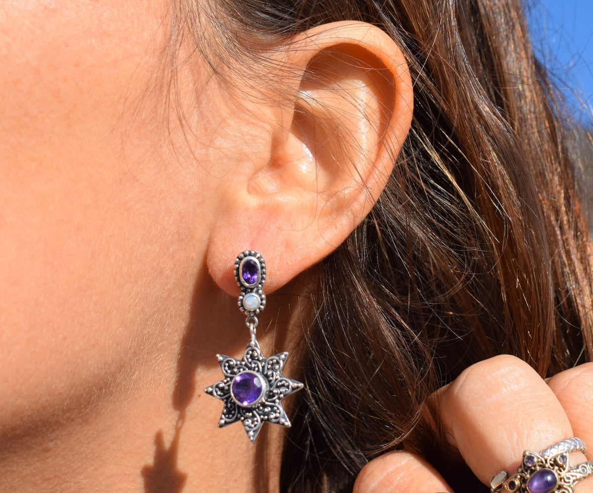 Aros Venus Amatistas