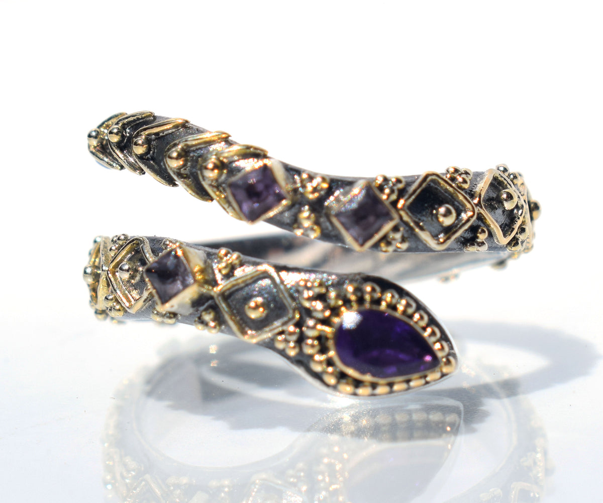 Anillo Kundalini Amatista Espinela