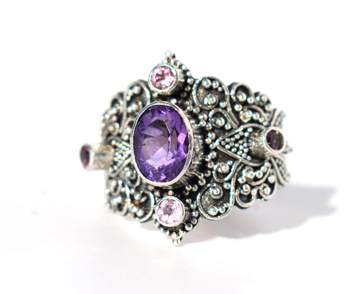 Anillo Lotus Amatista