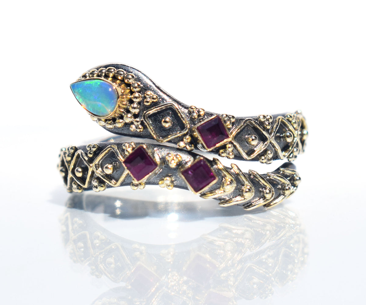 Anillo Kundalini Ópalo Rubi