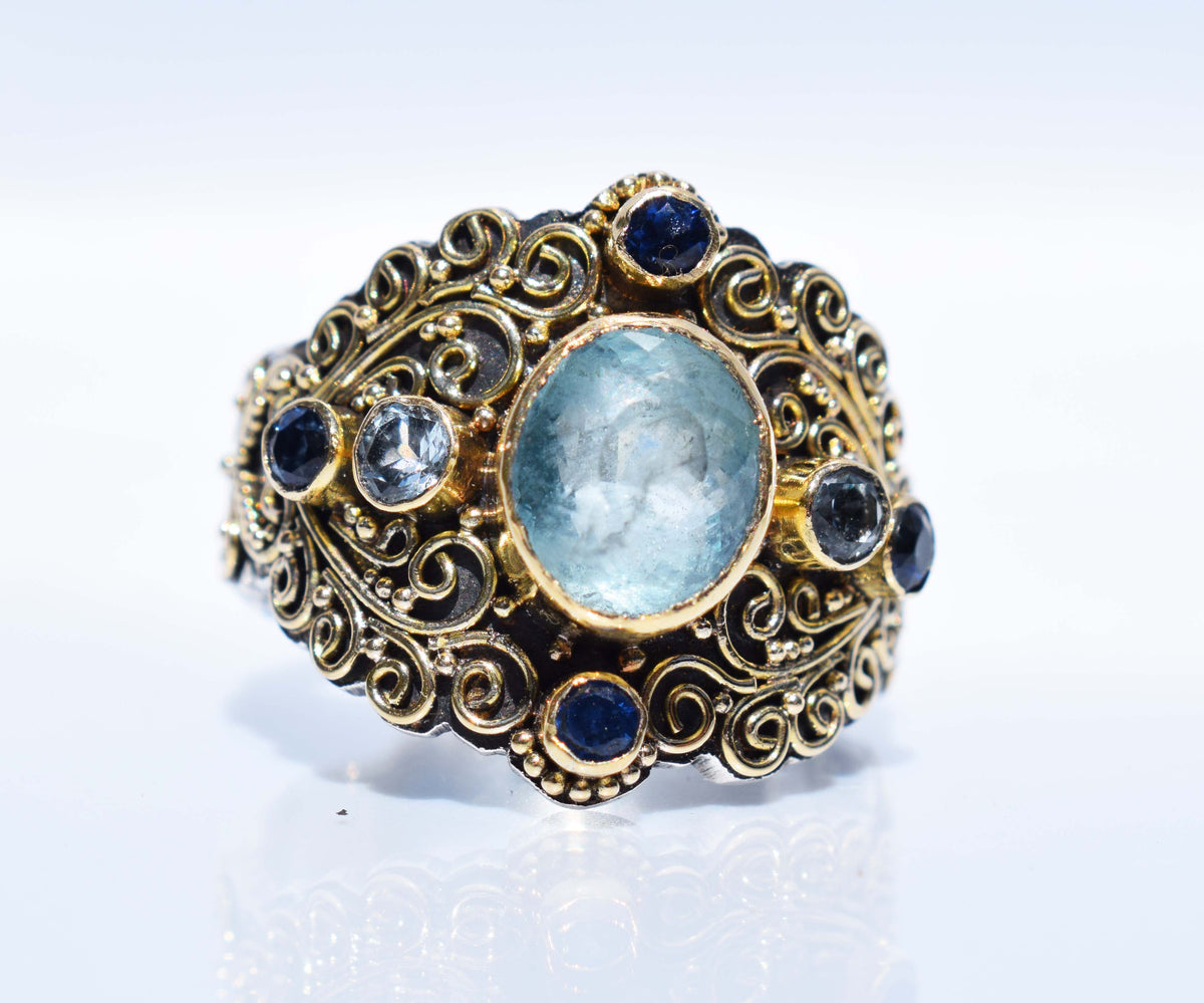 Anillo Love Aguamarina