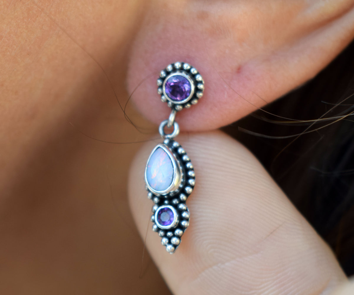 Aros Roma Opalos y Amatistas