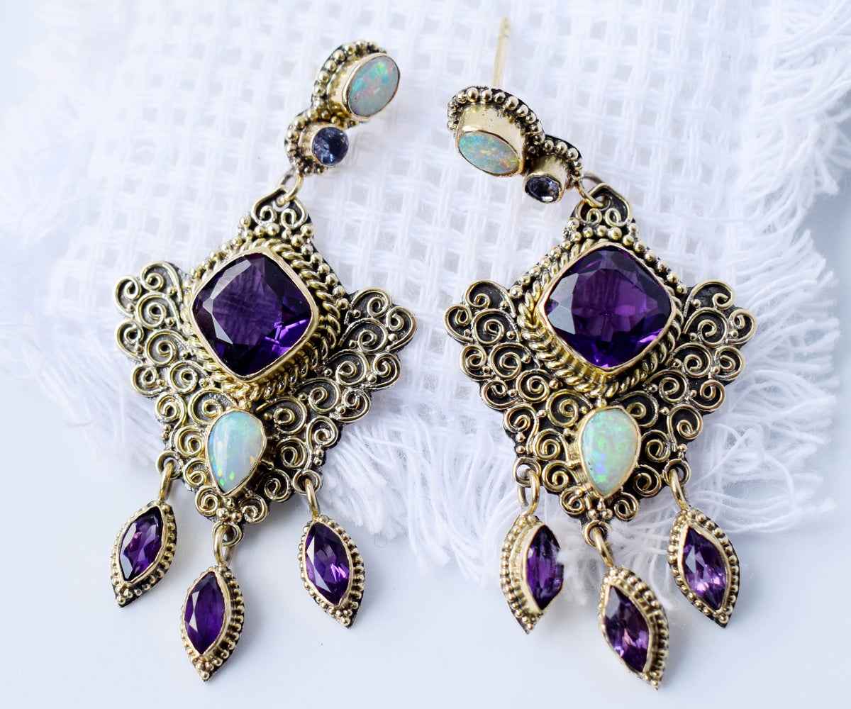 Aros El Cairo Amatista Opalo