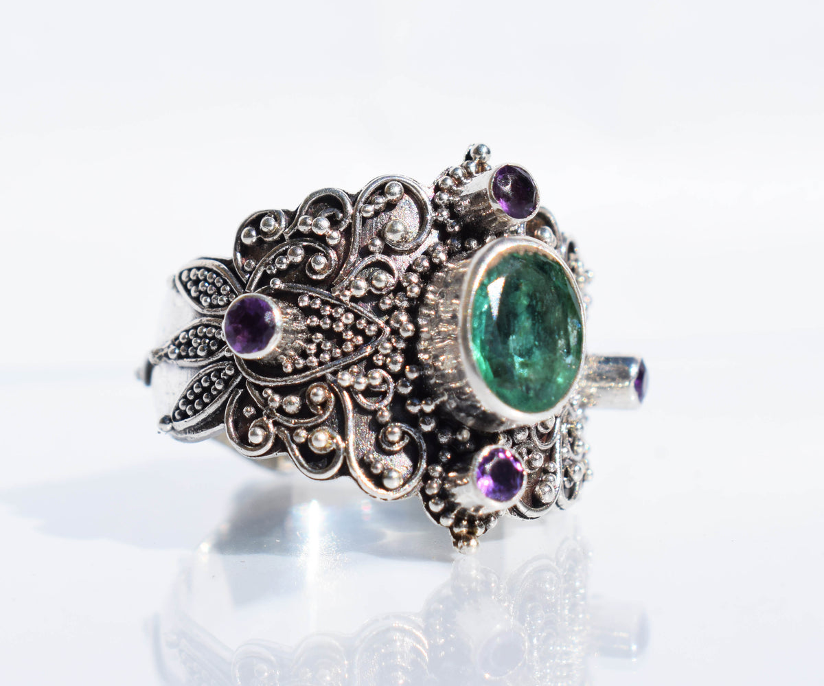 Anillo Lotus Esmeralda