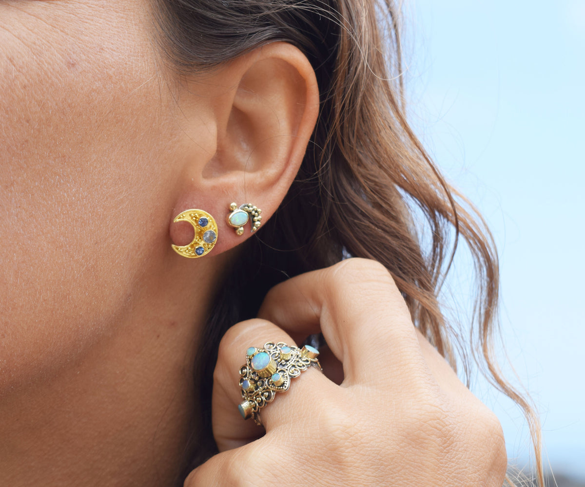 Aros Claro de Luna Zafiros