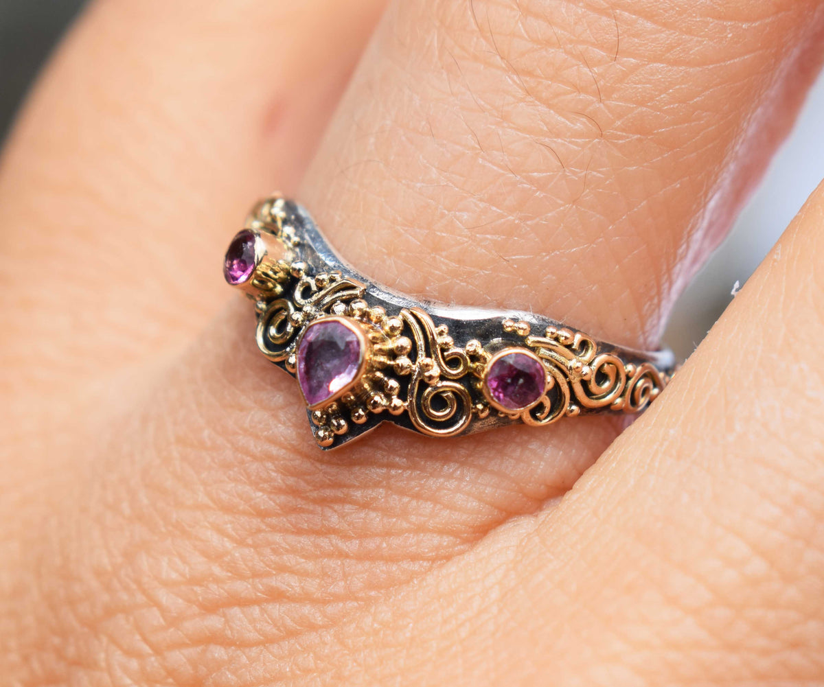 Anillo Fusión Zafiro rosado Turmalinas