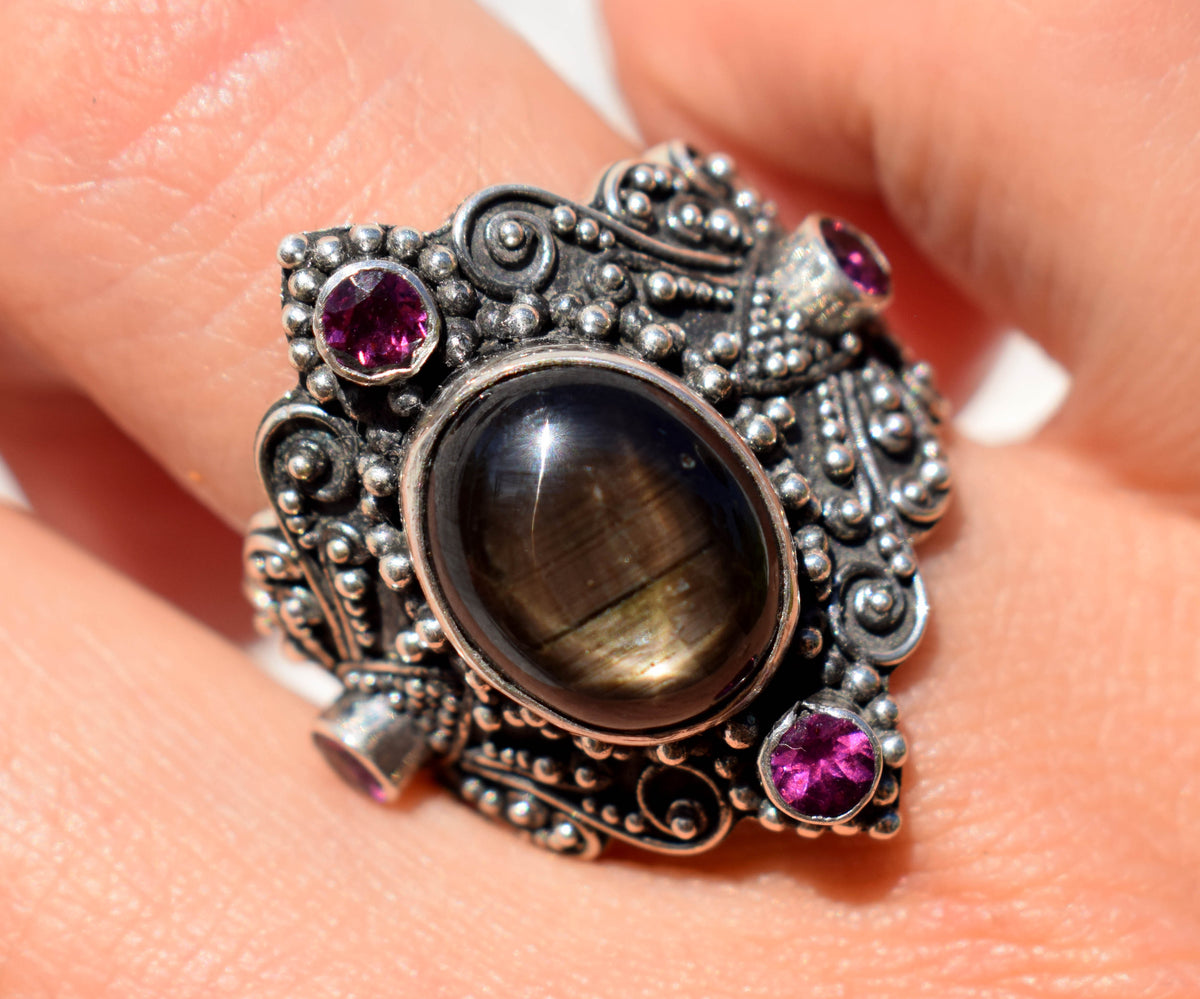 Anillo Lotus Zafiro Estrella