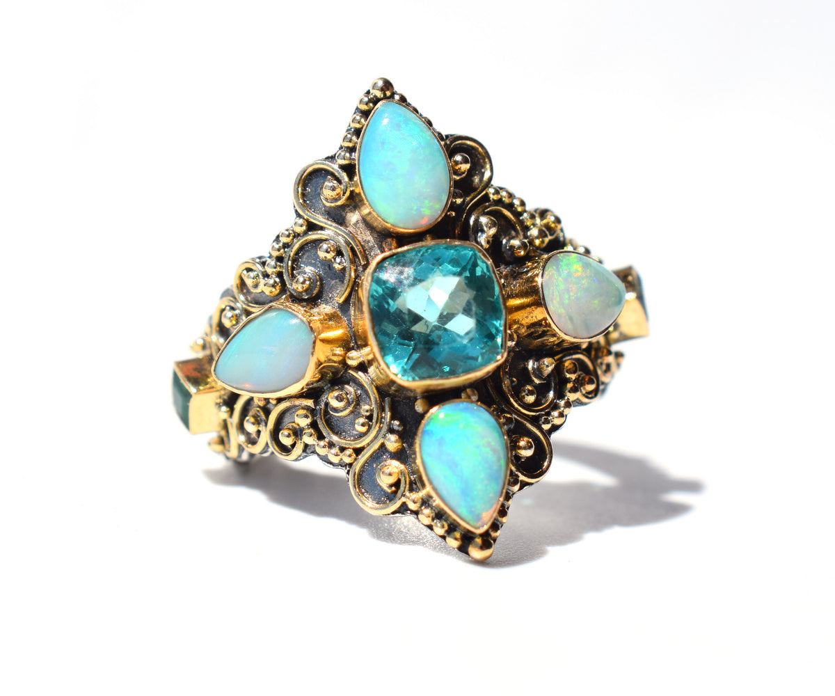 Anillo Goa Apatita Opalo