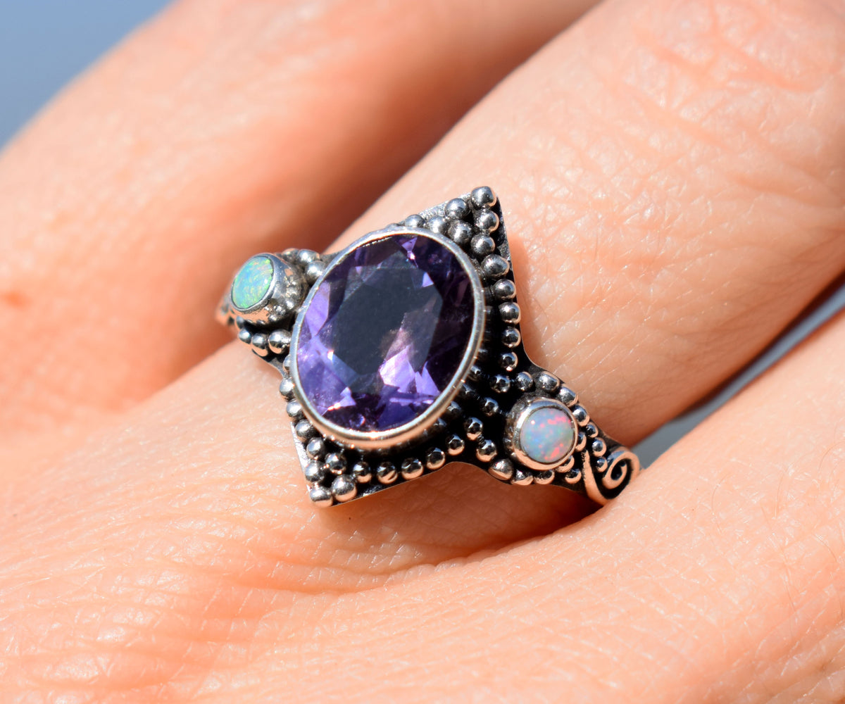 Anillo Big Roma Amatista Opalo