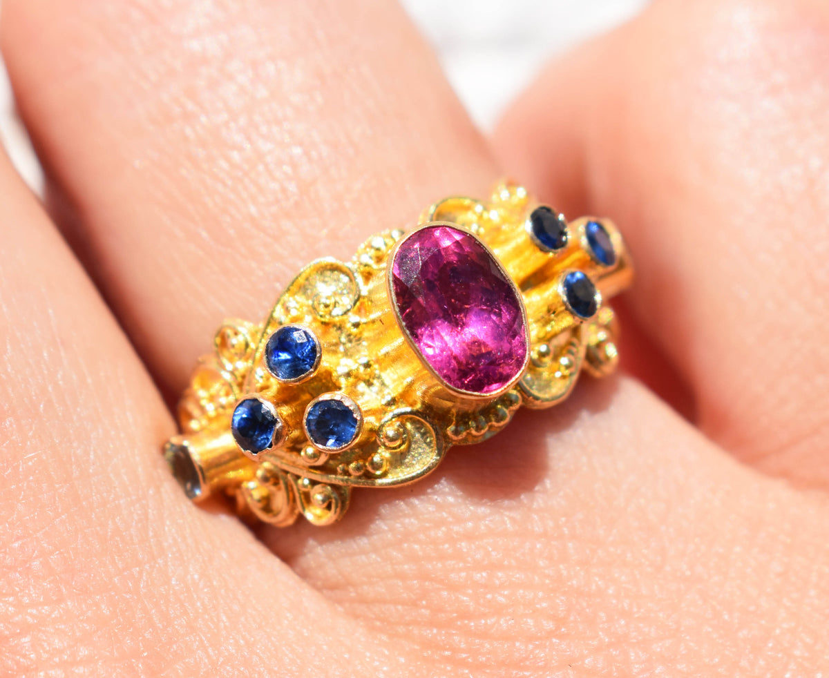 Anillo Kaya Gold Turmalina