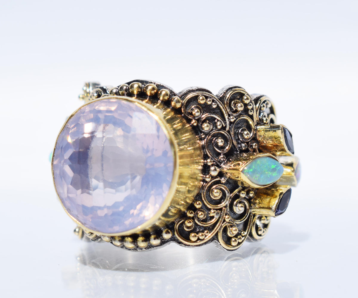 Anillo Magnolia Amatista perla