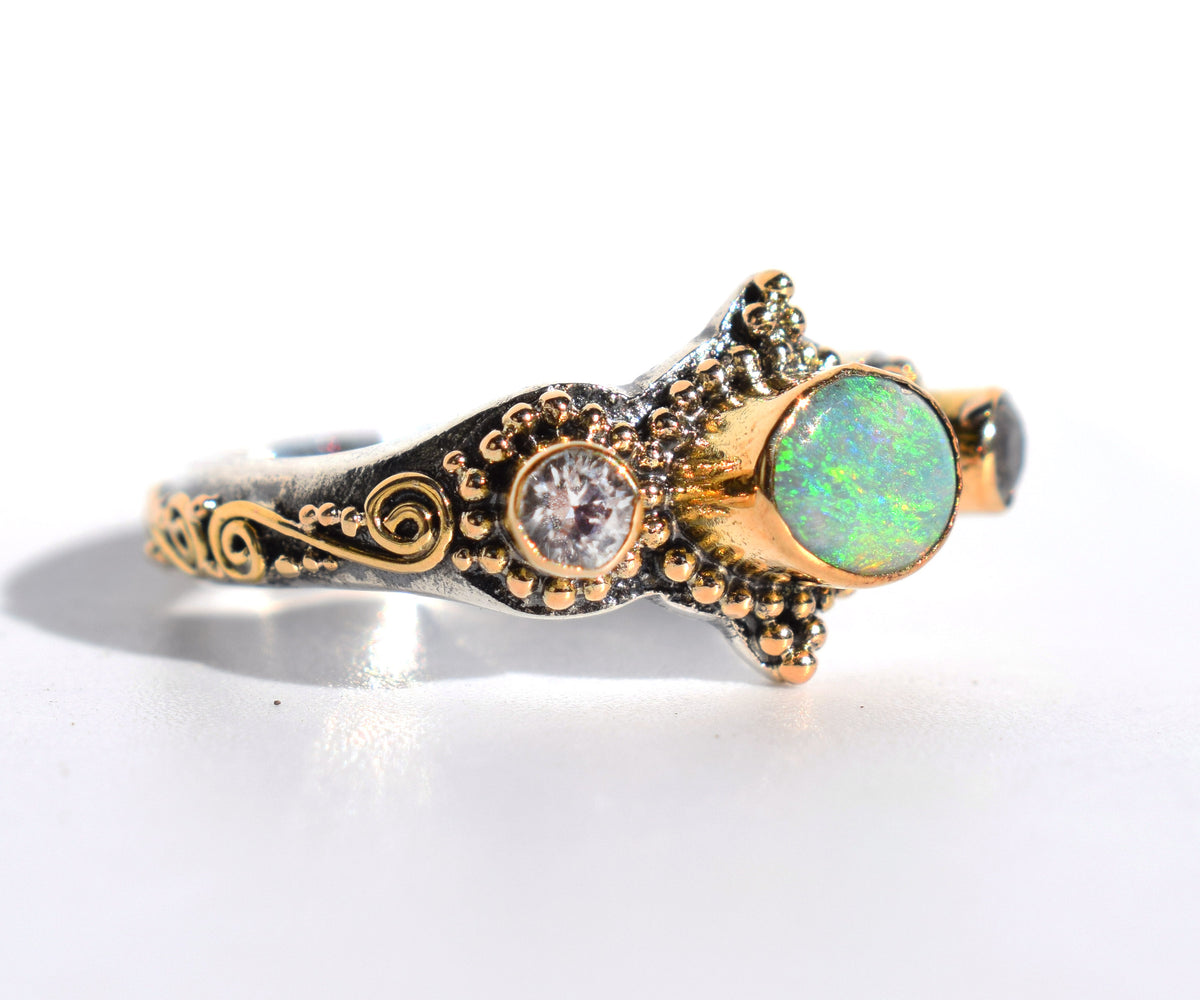 Anillo Roma Opalo Topacios