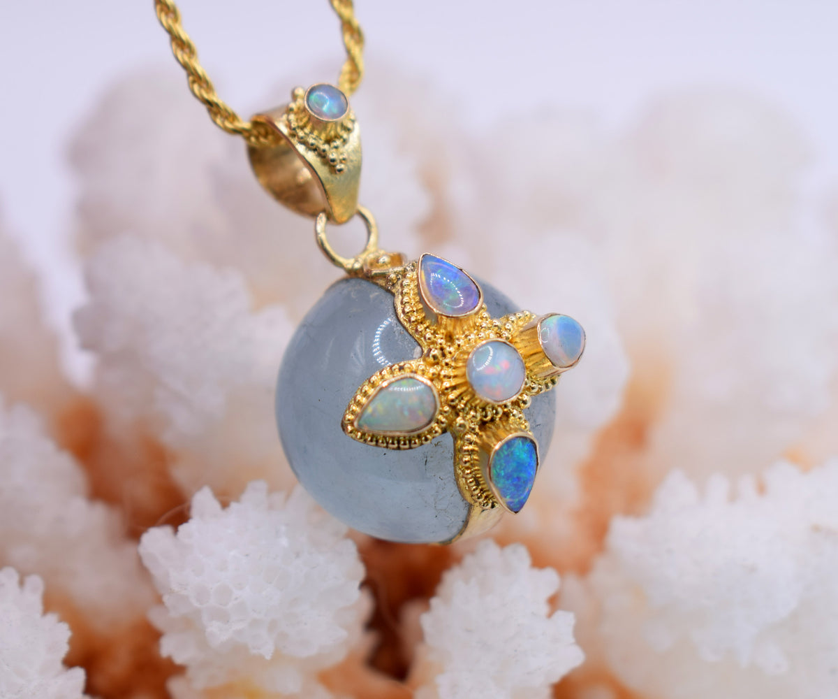 Amuleto Cruz del Sur Aguamarina