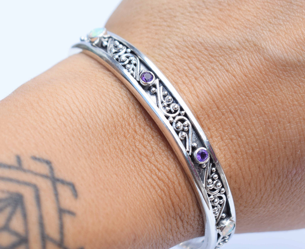 Pulsera  Basic Opalos Amatistas