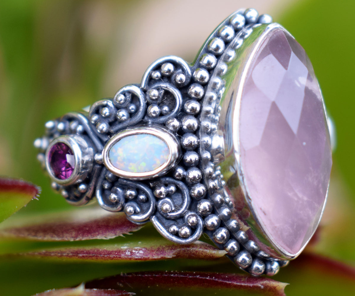 Anillo Ajna Cuarzo Rosa