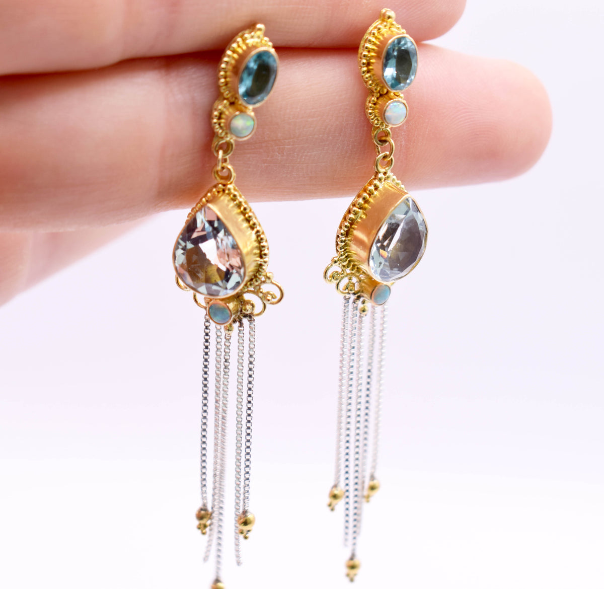 Aros magic Rain Aguamarinas